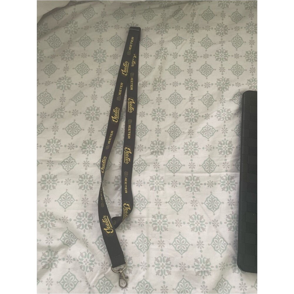 Jeeter Branded Black & Gold Lanyard with Metal Clip